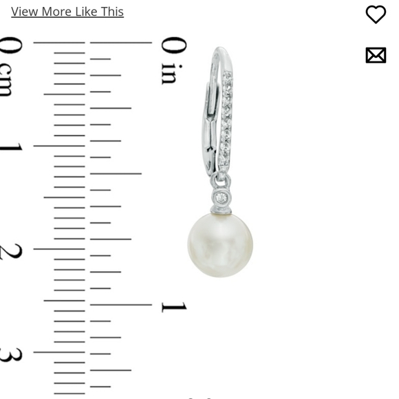 6.5-7.0mm Cultured Freshwater Pearl and White Sapphire earrings - Picture 2 of 4